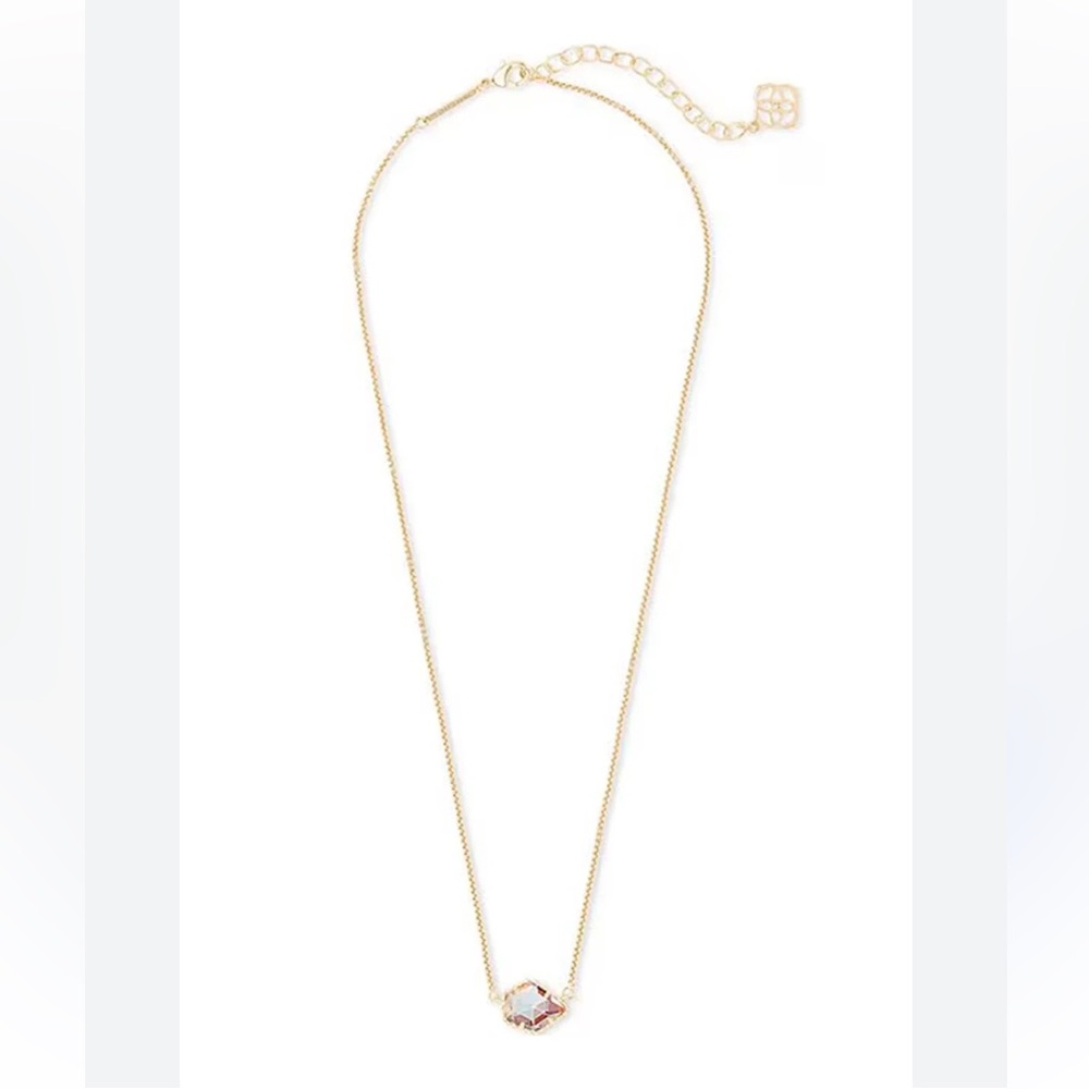 Kendra Scott Tess Pendant Necklace rose Gold Dichroic Glass